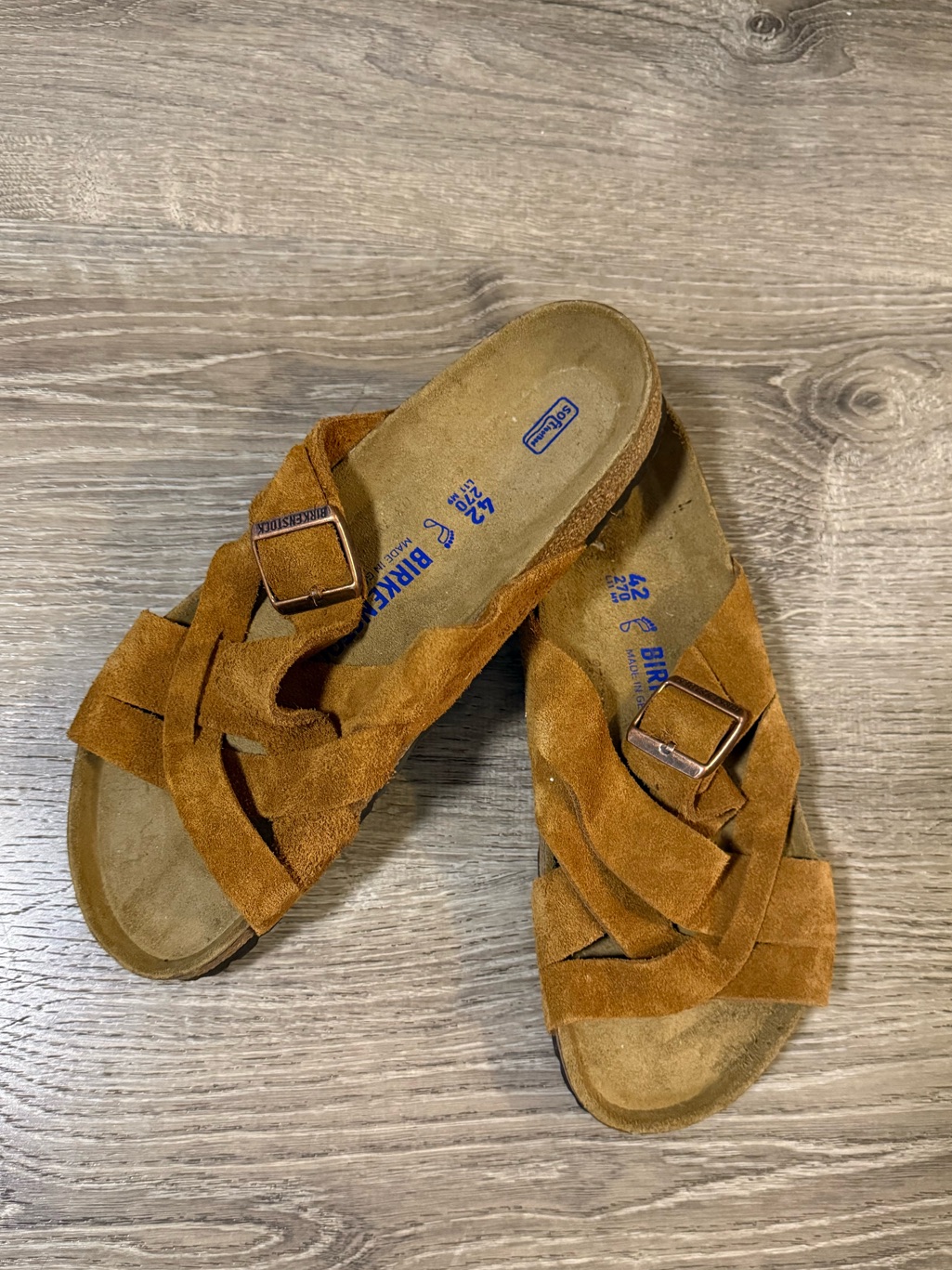 Birkenstock Lugano Soft Footbed Sandals In Mink Nwob